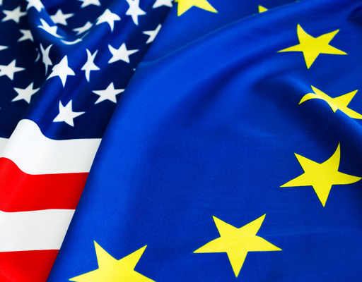 Flag of the USA and EU