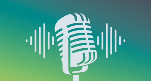 Podcast Logo mit grünem Hintergrund
